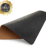 Mouse Pad, PU Mouse Pad，Leather Mouse Pad with Stitched Edge Micro-Fiber Base with Non-Slip Waterproof，Mouse Pad for Computers，Laptop, 8x11Inch (Charcoal Black)