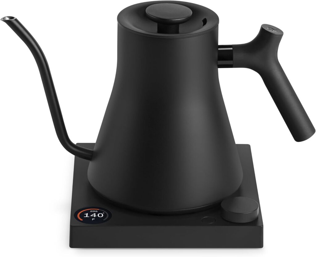 Fellow Stagg EKG Pro Electric Gooseneck Kettle – Pour-Over Coffee and Tea, Quick Heating, Precise Temperature Control, Scheduling, Built-in Brew Timer, Matte Black, 0.9 Liter