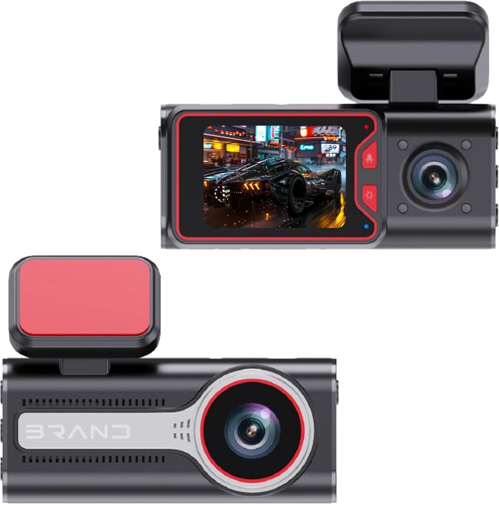 4K Dual Dash Cam Front and Rear with 3.5″ Display, Built-in WiFi, G-Sensor, Loop Recording, Night Vision, 128GB Support, Type-C Port
