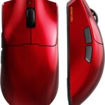 S9 Pro Wireless Gaming Mouse, 59G Ergonomic Computer Mouse, Triple Modes, 8K Polling, 26K DPI, PAW3395 Optical Sensor, Kailh Switch, 250h Battery Life, Programmable for PC/Win/Mac(Red)