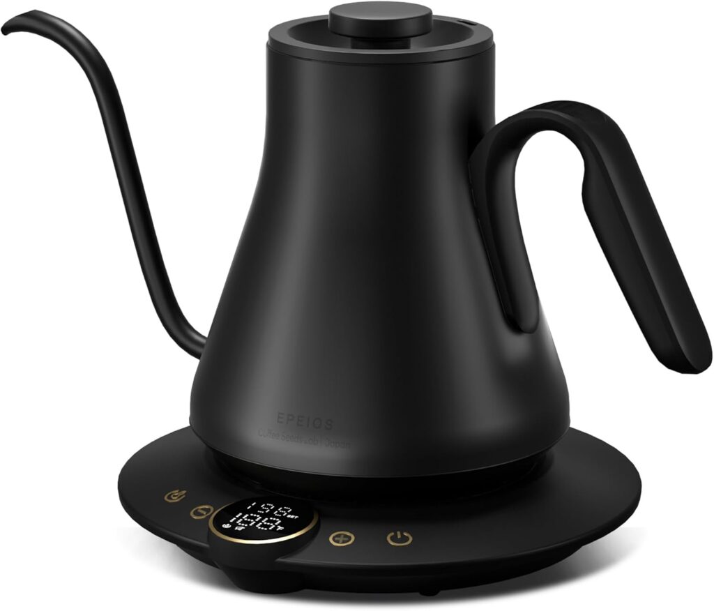 Electric Kettle, Gooseneck Electric Kettle, ±1℉ Temperature Control, Stainless Steel Inner, Quick Heating, for Pour Over Coffee, Brew Tea, Boil Hot Water, 1500W/0.9L Black