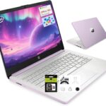 HP 14″ Student-Laptop 1-Y office365 Back to School, Quad Core Intel Processor(Up to 3.6GHz) 16GB RAM 256GB Storage(128GB UFS + 128GB Ghost Manta SD Card) Computer Laptop with Copilot AI Win11