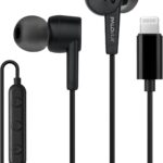 PALOVUE iPhone Headphones Earbuds Earphones wtih Lightning Connector Apple MFi Certified Compatible 14 13 12 11 Pro Max X XS XR 8 7 Plus with Microphone Controller SweetFlow Black