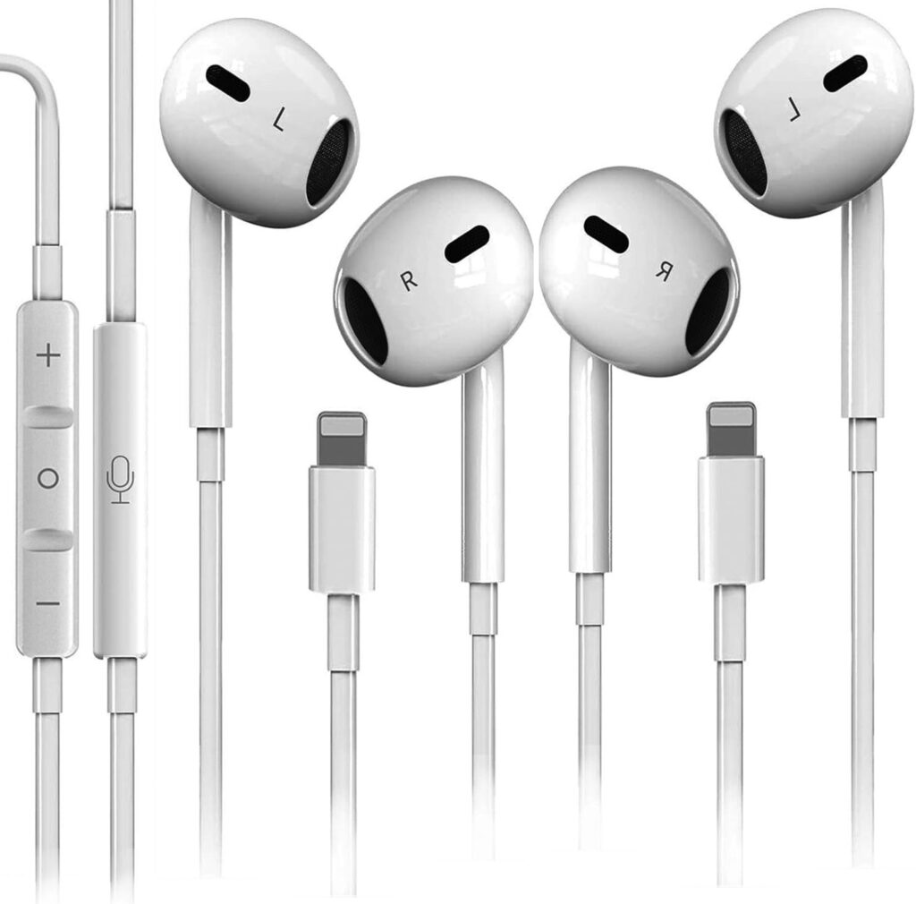 2 Pack for iPhone Headphones Wired Earbuds Earphones Built-in Microphone & Volume Control Nosie Reduction for iPhone 14 Pro Max/14 Plus/13/12/11/XR/XS/X/8/7/SE, Plug and Play Support All iOS Syste