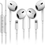 2 Pack for iPhone Headphones Wired Earbuds Earphones Built-in Microphone & Volume Control Nosie Reduction for iPhone 14 Pro Max/14 Plus/13/12/11/XR/XS/X/8/7/SE, Plug and Play Support All iOS Syste