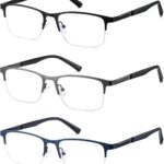 Bifocal No Line Progressive Multifocus Reading Glasses Men Multifocal Reader Blue Light Computer Metal Frame Eyeglass