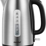 COMFEE’ Stainless Steel Electric Kettle, 1.7 Liter Tea Kettle Electric & Hot Water Kettle, 1500W Fast Boil with LED Light, Auto Shut-Off and Boil-Dry Protection
