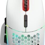 Glorious Gaming Model I Wired Gaming Mouse – 69g Superlight, 2 Swappable Buttons, RGB, PTFE Feet, 9 Programmable Buttons, Side Thumb Rest – White