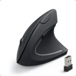Anker 2.4G Wireless Vertical Ergonomic Optical Mouse for Work, Multi-Device Connectivity, 800/1200 /1600 DPI, 5 Buttons for Laptop, Desktop, PC, MacBook – Black