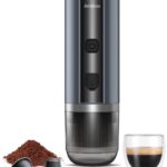 Portable Espresso Maker, 20 Bar Electric Espresso Machine for Travel, Camping, Rechargeable USB-C Mini Coffee Maker for NS Capsule Pods and Ground Coffee, Gray
