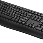 Wireless Keyboard, 2.4G Full-Sized Ergonomic Wireless Computer Keyboard with Wrist Rest for Windows, Mac OS Laptop/PC/Desktop/Notebook(Black)