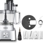 14-Cup Aluminum-Diecast Food-Processor – XL Bowl, Large Chute, 800W Motor & Silver Die-Cast Base, Slicing & Shredding, Chopping & Mixing, For Fries, Cheese, Meat & Veggie Prep, For Home Use