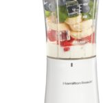 Hamilton Beach Portable Blender for Shakes and Smoothies, 14 Oz BPA Free Travel Cup & Lid, Durable Stainless Steel Blades, Personal Smoothie Blender, White ( 51101V)