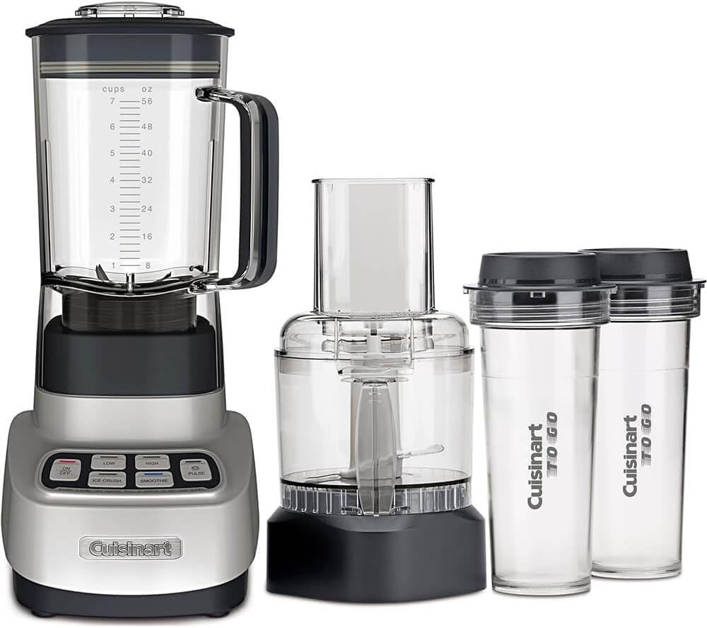 Cuisinart BFP650FR SmartPower Duet Blender/Food Processor – Stainless Steel – (Renewed)