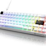 X82 Wired Gaming Keyboard with Volume Knob,60% Mechanical Keyboard Gasket Mount RGB Backlit with Software,Mini Keyboards with 66 Keys Hot Swappable Red Switch,Translucent Characters White