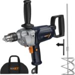 MAXXT Drill Mixer Set with Spade Handle 1/2 inch Electric Corded Mixing Drill Machine 9A Motor Concrete Mud Mixer
