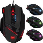 zelotes Professiona Wired Gaming Mouse,4800 DPI,12 Programmable Buttons,Weight Tuning,High Precision,Multi-Modes Backlit,Ergonomic Design,USB Optical Mouse Mice for Laptop,PC,Mac,Black
