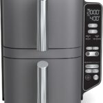 Ninja SL400 DoubleStack XL 2-Basket Air Fryer, Cooks 4 Foods at Once, Compact Design, 10 QT, 4-in-1, Smart Finish & Match Cook, Air Fry, Broil, Bake, Easy Meals, Easy Clean, Grey (Renewed)