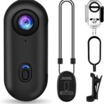 i3 4K Thumb Action Camera, Tiny Size, Mount Anywhere, Small Body Camera with Spring Clip, Portable Vlogging, Hands-Free POV Recording, Helmet Cam for Cycling, Motorcycle (64G-Card, Black)