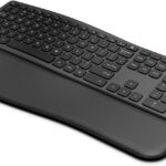 Arteck Multi-Device Comfortable Wireless Bluetooth Keyboard with Nano USB-A, USB-C Type C Receiver Palm Wrist Rest Full Size Keyboard for Windows iPad OS Android, Computer Desktop Laptop PC Tablet