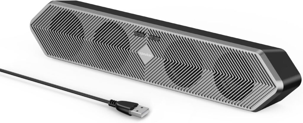 Computer Speakers for Desktop Pc, Wired USB Powered Bluetooth PC Speakers with Stereo Clear Sound, Gaming Speakers Sound Bar for Computer Desktop PC Laptop Monitor, Bluetooth & USB Input Black