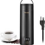 Sekaer Travel Electric Tea Kettle Portable Small Mini Coffee Kettle, with 4 Variable Presets, Personal Hot Water Boiler 304 Stainless Steel with Auto Shut-Off & Boil Dry Protection, SY-618B