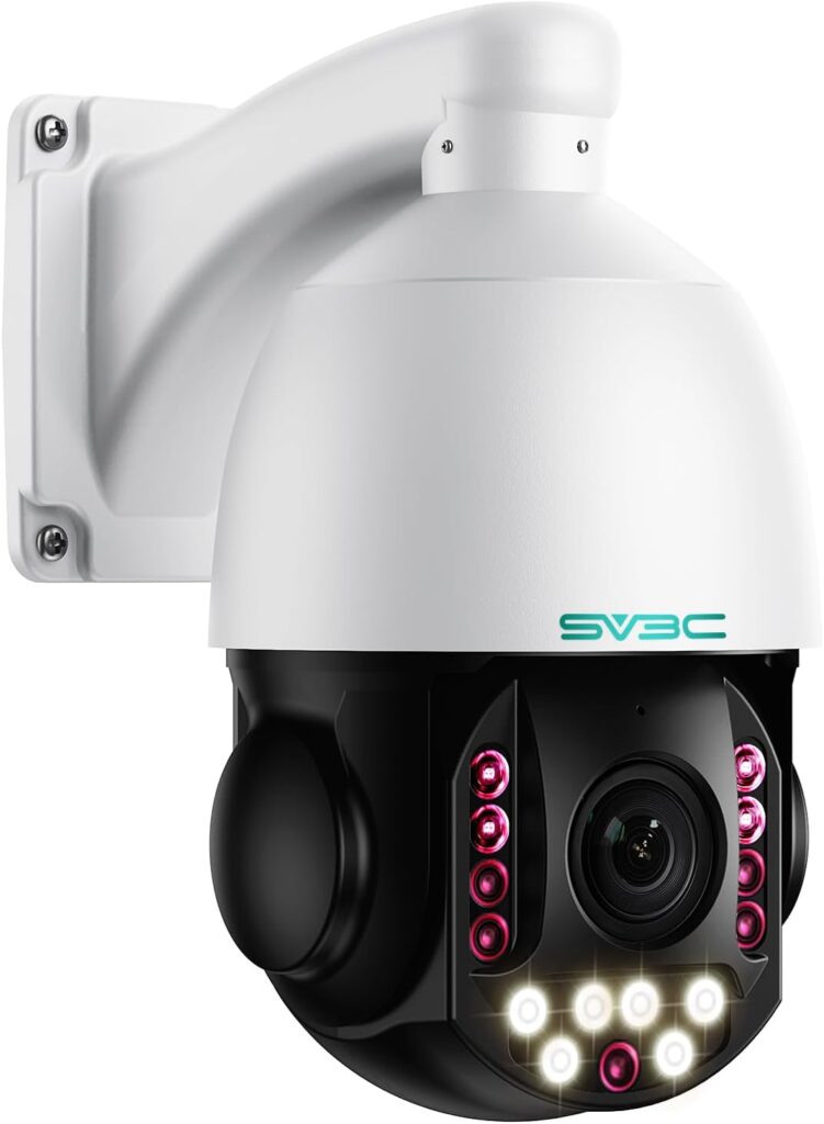 SV3C 36X Zoom PTZ POE Camera Outdoor, Auto Tracking 4K ONVIF IP Wired Camera, Person Vehicle Motion Detection, Floodlight Color Night Vision, Two Way Audio, Camhipro, Preset, BlueIris, 24/7 Recording