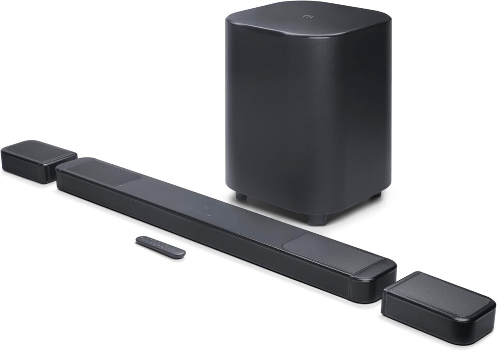 JBL Bar 1300XMK2-11.1.4 Channel soundbar System with Detachable Surround Speakers & Dolby Atmos® & DTS:X®, 1570W max Output Power & a 12″ Wireless subwoofer (Black)