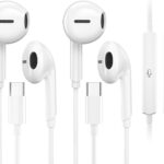 2 Packs USB C Headphones for iPhone 16/15 Pro Max iPad Plus Type C Earphones with Microphone Volume Control USB C Wired Earbuds USB Type C Earphone for Samsung S25 Ultra S24 S23 S22 S21 S20 A55