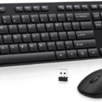 Wireless Keyboard and Mouse Combo, EDJO Silent Full Size Cordless USB Keyboard Mouse, 2.4GHz Lag-Free, Long Battery Life, for Computer, Laptop, PC, Chromebook, Windows (Black, 1 Pack)