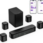 ULTIMEA 7.1ch Sound Bar with Dolby Atmos, Surround Sound System for TV with 4 Surround Speakers, Sound Bar for Smart TV with App Control, Soundbar with Subwoofer for Home Theater, HDMI eARC, Aura A60