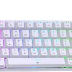 DIERYA DK63 60% Wireless Mechanical Gaming Keyboard | Bluetooth/2.4G/Wired | RGB Backlit | Anti-Ghosting Compact 63-Keys Mini Keyboard | with Red Switch | for Windows Laptop PC Gamer Typist-White