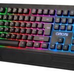 CHONCHOW Ergonomic LED Rainbow Keyboard for Game and Work, USB Wired RGB Backlit Gaming Keyboard with Wrist Rest, 104 Quiet Keys for PC, Xbox, PS4, PS5, Laptop