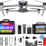 Autel Robotics EVO MAX 4N V2, Starlight Night-Vision/ Wide/ Thermal/ L~aser 4 Cameras in One UAV, Upgrade of MAX 4T V2/ 4N, 5KM Night Vision Observation, A-Mesh 1.0, 720° Obstacle Avoidance, Triple Anti-Jamming, Hot-Swappable, 42 Mins, IP43, Autel SDK