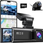 REDTIGER F7N 4K Dual Dash Cam with 64GB Card, Built-in WiFi GPS Front 4K/2.5K and Rear 1080P Dual Dash Camera for Cars,3.18 inch Screen,170° Wide Angle, Parking Monitor, Support 256GB Max