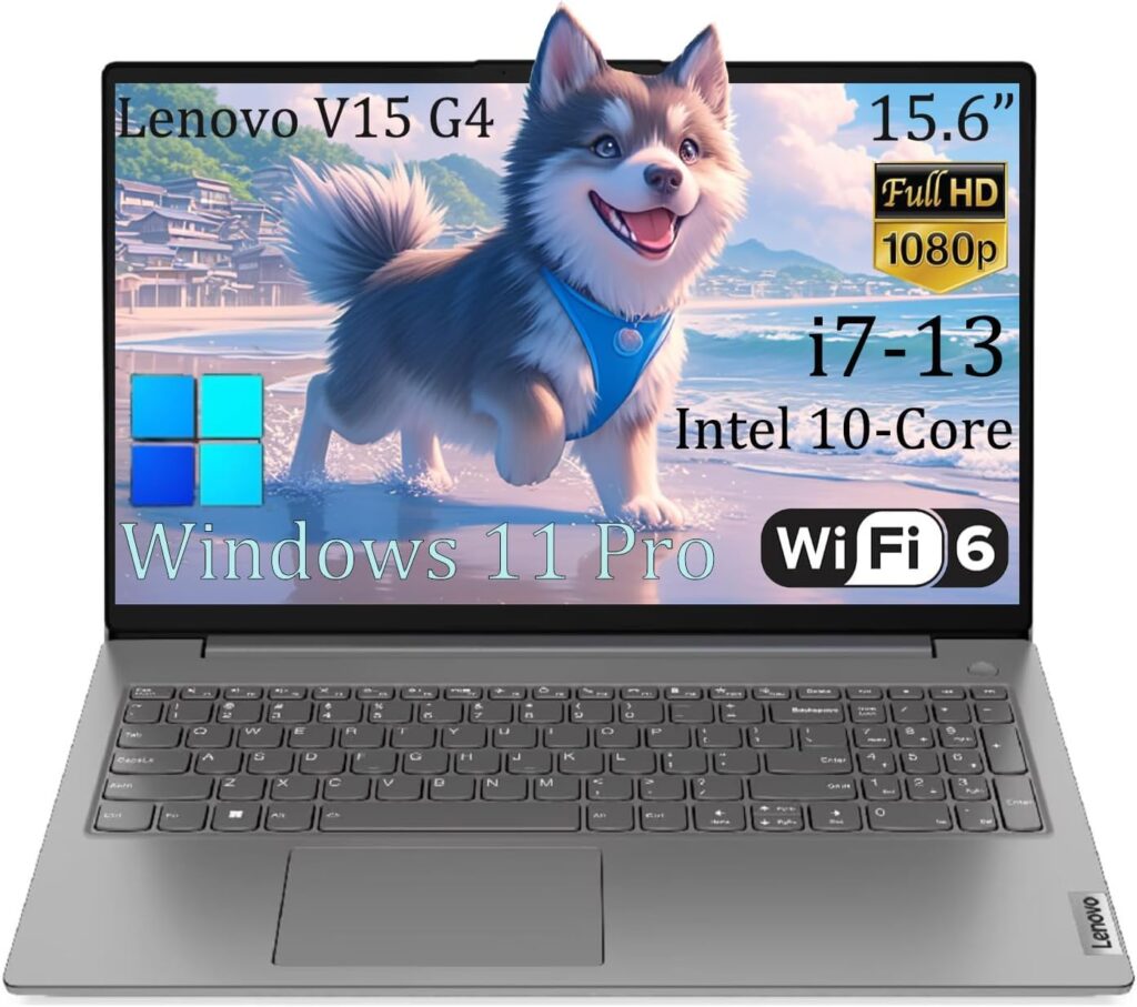 Lenovo V15 G4 15.6″ Business Laptop, FHD Anti-Glare Display, Intel 10-Core i7-13620H (Beat Ultra 7 255U),40GB RAM, 1TB SSD, WiFi 6, Bluetooth 5.2, Windows 11 Pro, with 5ave 6-in-1 Accessory Kit