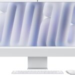 Apple 2024 iMac All-in-One Desktop Computer with M4 chip, 10-core CPU, 10-core GPU: Built for Apple Intelligence, 24-inch Display, Nano-Texture Glass, 16GB Unified Memory, 256GB SSD Storage; Silver