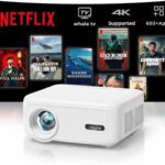 Projector with WiFi and Bluetooth [for Netflix & 600+ Native Apps & 1200 ANSI] Outdoor-Projector: Electric Focus & 4P Keystone, Lisowod L02 1080P Portable-Mini-Movie-Projector with Whale TV