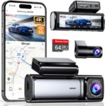 4K Dash Cam Front and Rear, Built-in 5G WiFi GPS, 64GB Card Included, 3.59” IPS Screen Dash Camera for Cars, Dual Dashcam with G-Sensor, Loop Recording, WDR, Night Vision, 24H Parking Monitor