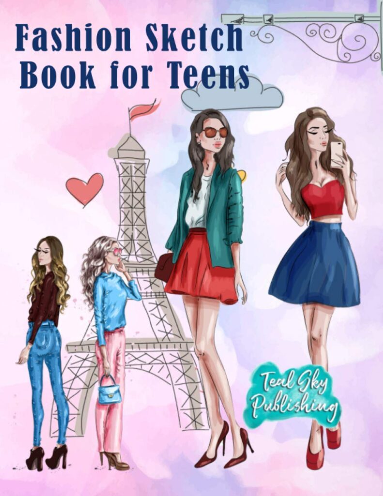 Fashion Sketch Book for Teens: Fashion figure template sketchbook with 170 + female croquis for fashion sketch design | Additional blank pages for bespoke sketches