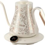 Cocinare x Chanoir FLOW M9 Pro Electric Kettle, Art de Paris Collaboration, ±0.5℉ Precise Temp Control for Coffee & Tea, Stainless Steel Interior, Fast Heating for Boiling Water (Chanoir White)