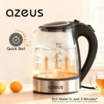 Azeus 1.8L Electric Kettle CX-817 – Fast Boil, Auto Shut-Off, Boil-Dry Protection, 360° Swivel Base – Stainless Steel Water Boiler for Tea, Coffee, and Hot Water