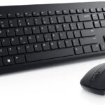 Dell Wireless Keyboard and Mouse – KM3322W, Wireless – 2.4GHz, Optical LED Sensor, Mechanical Scroll, Anti-Fade Plunger Keys, 6 Multimedia Keys, Tilt Leg – Black