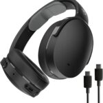 Skullcandy Hesh ANC Wireless Over-Ear Bluetooth Headphones with Extra USB-C Charging Cable, Active Noise Canceling, 22 Hrs Battery, Foldable Lightweight Design, Microphone iPhone Android – True Black