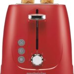 Proctor Silex Plastic 2 Slice Toaster, Bagel, Defrost & Cancel Buttons, Browning Control With 7 Shades, Auto Shutoff, Slide-Out Crumb Tray, Red (22661)