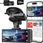 REDTIGER 4K Dash Cam Front and Rear, STARVIS 2 Sensor, Touch Screen 3.18″, 128GB Card Included, Voice Control, 5.8GHz WiFi Car Dash Camera, GPS, Night Vision, Emergency Lock, Parking Mode (F7N Touch)