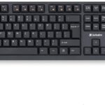 Verbatim Slimline Wireless Keyboard 2.4GHz USB Plug-and-Play Numeric Keypad Adjustable Tilt Legs Wireless Full-Size Computer Keyboard Compatible with PC, Laptop -Frustration Free Packaging Black 70738