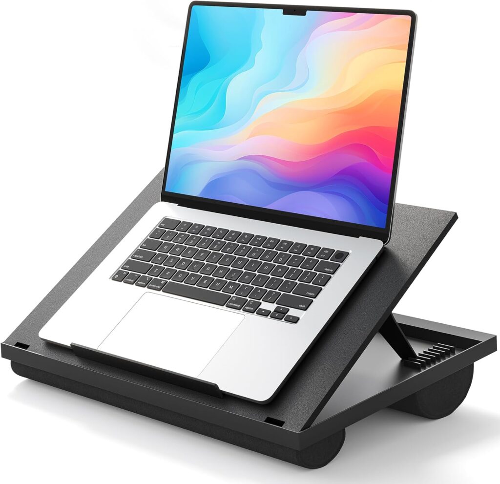 Adjustable Laptop Stand with 8 Angles – Dual Cushion Desk for Sofa, Bed, Car or Work Table by HUANUO