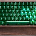 Womier 75% Mechanical Keyboard Wireless with QMK/VIA, WD75 V2 Wood Gaming Keyboard 8000mAh Battery, Tri-Mode Custom Key Board RGB Hot Swappable with Translucent Clear Keycaps-POM Linear Switch