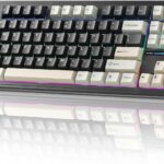 YUNZII YZ87 Gasket Mechanical Keyboard,TKL Wireless Hot Swappable with 5-Layer Padding, BT5.0/2.4G/USB-C NKRO RGB Backlit for Win/Mac (Black, Milk Switch)